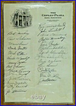 1943 Yankees Team Signed Laminated Sheet 27 Autographs with Full JSA Letter