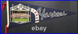 1962 New York Yankees World Series Champions Full Team Photo Pennant Vtg MLB