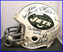 1969 New York Jets Team Signed Full Size Football Helmet with Steiner COA