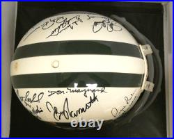 1969 New York Jets Team Signed Full Size Football Helmet with Steiner COA