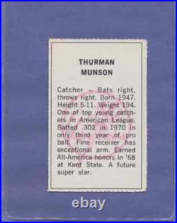 1971 Dell Today Team Stamps Thurman Munson Yankees NM+ Full Perforations