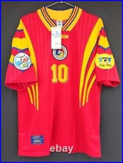 1996 ROMANIA Home S/S No. 10 HAGI EURO 96 Home Official jersey BNWT Full Patch