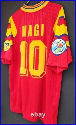 1996 ROMANIA Home S/S No. 10 HAGI EURO 96 Home Official jersey BNWT Full Patch