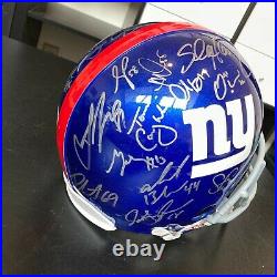 2007 New York Giants Super Bowl Champs Team Signed Full Size Helmet Steiner COA