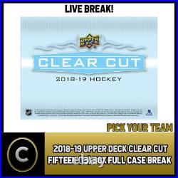 2018-19 Upper Deck Clear Cut 15 Box (full Case) Break #h914 Pick Your Team