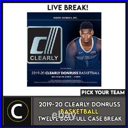 2019-20 Clearly Donruss Basketball 12 Box Full Case Break #b533 Pick Your Team