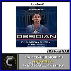2019-20 Panini Obsidian Basketball 12 Box Full Case Break #b435 Pick Your Team
