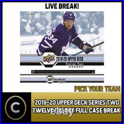 2019-20 Upper Deck Series 2 Hockey 12 Box Full Case Break #h740 Pick Your Team