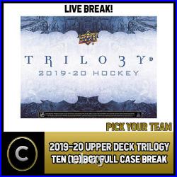 2019-20 Upper Deck Trilogy Hockey 10 Box Full Case Break #h822 Pick Your Team
