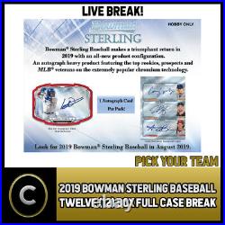 2019 Bowman Sterling Baseball 12 Box (full Case) Break #a337 Pick Your Team