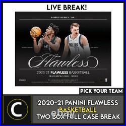 2020-21 Panini Flawless Basketball 2 Box Full Case Break #b733 Pick Your Team