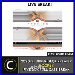 2020-21 Upper Deck Premier Hockey 5 Box Full Case Break #h1446 Pick Your Team