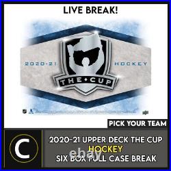 2020-21 Upper Deck The Cup Hockey 6 Box Full Case Break #h1550 Pick Your Team