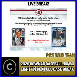 2020 Bowman Jumbo Baseball 8 Box (full Case) Break #a824 Pick Your Team