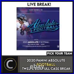 2020 Panini Absolute Football 12 Box (full Case) Break #f549 Pick Your Team