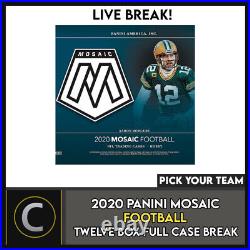 2020 Panini Mosaic Football 12 Box (full Case) Break #f543 Pick Your Team