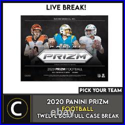 2020 Panini Prizm Football 12 Box (full Case) Break #f609 Pick Your Team