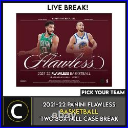 2021-22 Panini Flawless Basketball 2 Box Full Case Break #b975 Pick Your Team