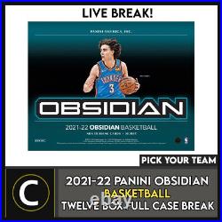 2021-22 Panini Obsidian Basketball 12 Box Full Case Break #b831 Pick Your Team