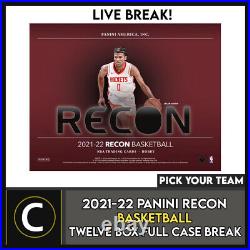 2021-22 Panini Recon Basketball 12 Box Full Case Break #b847 Pick Your Team