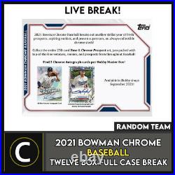 2021 Bowman Chrome Baseball 12 Box (full Case) Break #a1224 Random Teams
