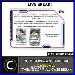 2021 Bowman Chrome Baseball 12 Box (full Case) Break #a1256 Pick Your Team