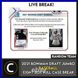 2021 Bowman Draft Jumbo Baseball 8 Box (full Case) Break #a1336 Random Teams