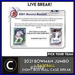 2021 Bowman Jumbo Baseball 8 Box (full Case) Break #a1124 Pick Your Team