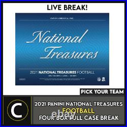 2021 National Treasures Football 4 Box Full Case Break #f911 Pick Your Team