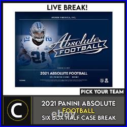2021 Panini Absolute Football 6 Box (full Case) Break #f808 Pick Your Team