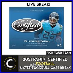 2021 Panini Certified Football 16 Box (full Case) Break #f770 Pick Your Team
