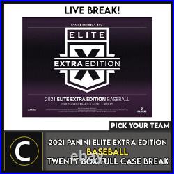 2021 Panini Elite Extra Baseball 20 Box Full Case Break #a1328 Pick Your Team