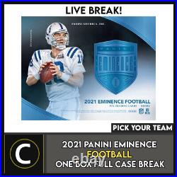 2021 Panini Eminence Football 1 Box (full Case) Break #f964 Pick Your Team