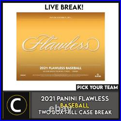 2021 Panini Flawless Baseball 2 Box (full Case) Break #a1359 Pick Your Team
