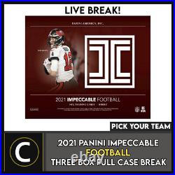 2021 Panini Impeccable Football 3 Box (full Case) Break #f841 Pick Your Team