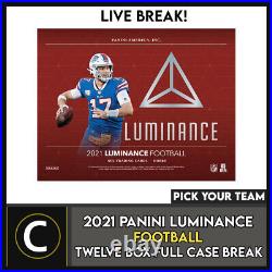 2021 Panini Luminance Football 12 Box (full Case) Break #f735 Pick Your Team