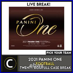 2021 Panini One Football 20 Box (full Case) Break #f901 Pick Your Team
