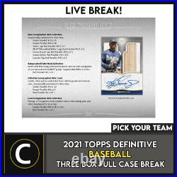 2021 Topps Definitive Baseball 3 Box (full Case) Break #a1107 Pick Your Team