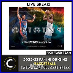 2022-23 Panini Origins Basketball 12 Box Full Case Break #b922 Pick Your Team