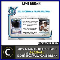 2022 Bowman Draft Jumbo Baseball 8 Box (full Case) Break #a1618 Pick Your Team
