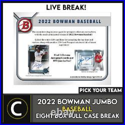 2022 Bowman Jumbo Hta Baseball 8 Box (full Case) Break #a1428 Pick Your Team