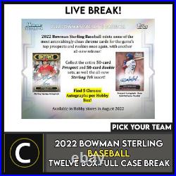 2022 Bowman Sterling Baseball 12 Box (full Case) Break #a1558 Pick Your Team