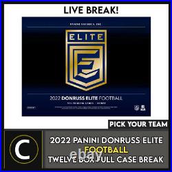 2022 Donruss Elite Football 12 Box (full Case) Break #f986 Pick Your Team