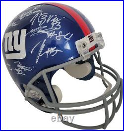 2022 New York Giants team signed full size football helmet COA exact proof Jones