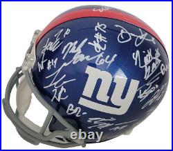 2022 New York Giants team signed full size football helmet COA exact proof Jones