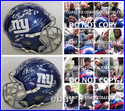 2022 New York Giants team signed speed full size football helmet COA exact proof