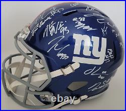 2022 New York Giants team signed speed full size football helmet COA exact proof