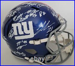 2022 New York Giants team signed speed full size football helmet COA exact proof