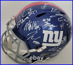 2022 New York Giants team signed speed full size football helmet COA exact proof