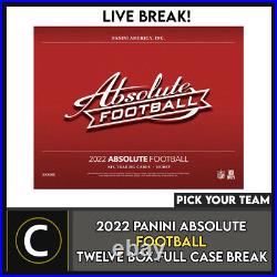 2022 Panini Absolute Football 12 Box (full Case) Break #f1048 Pick Your Team